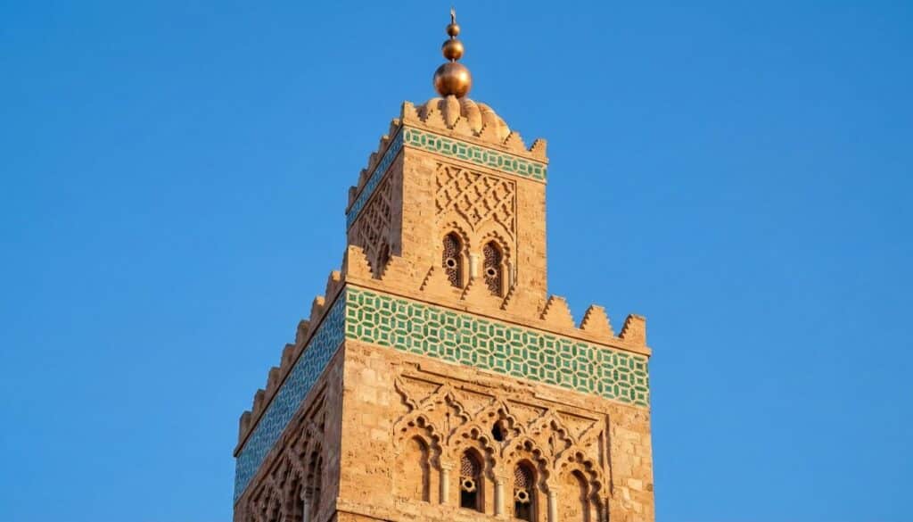Détails architecturaux du minaret de la Mosquée Koutoubia