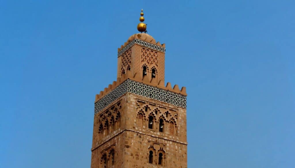 Détails architecturaux du minaret de la mosquée Koutoubia